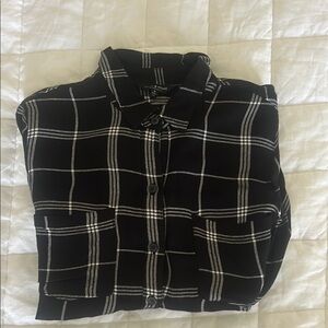 Lucky Brand Black and White Casual Button Down Shirt